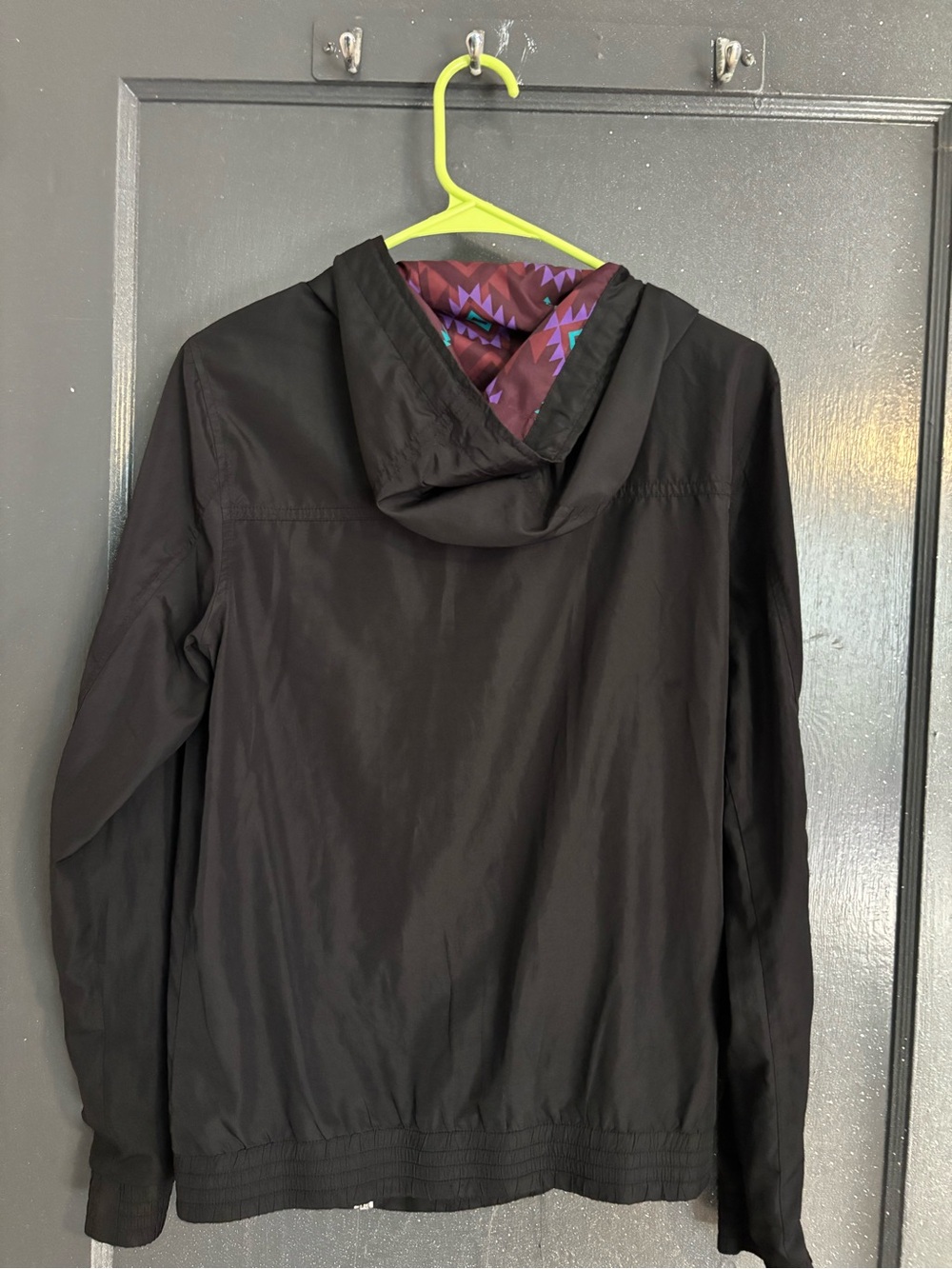 Empyre Black Hoodie Jacket with Maroon Aztec Accent - Picture 3 of 3